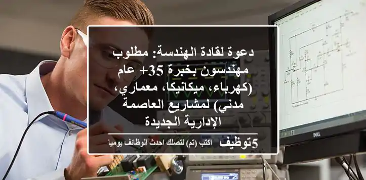 دعوة لقادة الهندسة: مطلوب مهندسون بخبرة 35+ عام (كهرباء، ميكانيكا، معماري، مدني) لمشاريع العاصمة الإدارية الجديدة