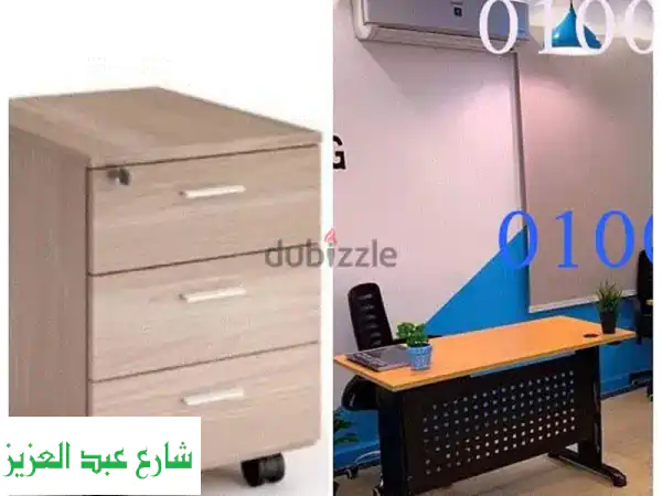 مكتب مستورد فاخر + خزانة أدراج أنيقة بسعر لا يُقاوم!...