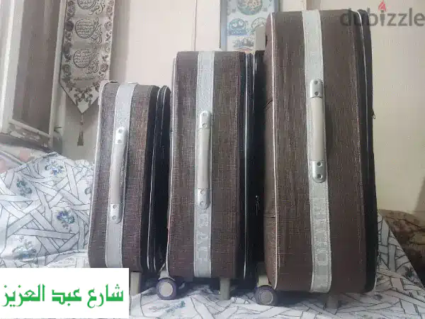 شنط سفر ترولي فاخرة: 3 قطع جديدة 100% بخصم لا يُفوّت!