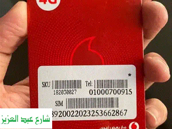 رقم فودافون مميز - سهل الحفظ، ذو قيمة عالية!  (متوفر الآن)