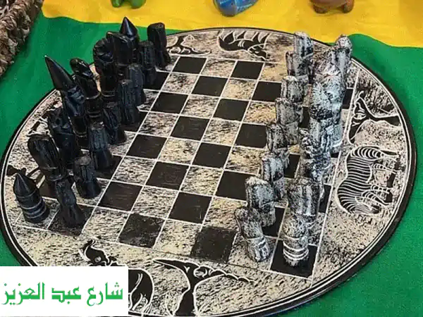 شطرنج رخامي أفريقي فاخر: تجربة ملكية فريدة من نوعها