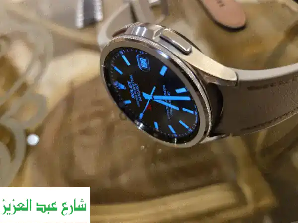 ساعة سامسونج Watch 6 Classic 47 مم فضية - كالجديدة! مع هدايا إضافية!