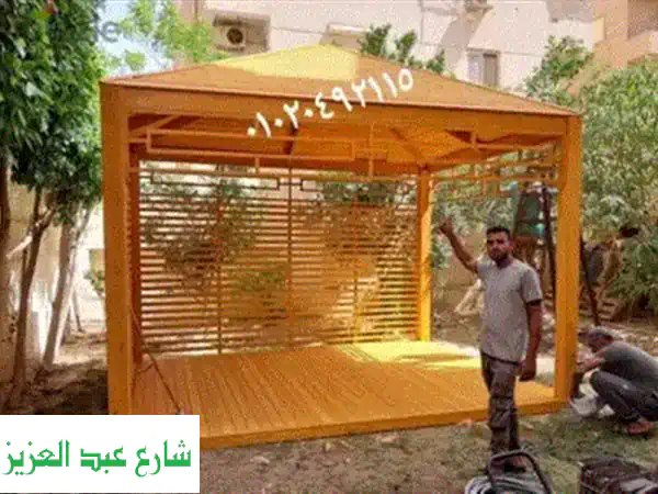تنده وبرجولات خشب فاخره في المقطم: ابتكر مساحتك الخارجية المثالية!