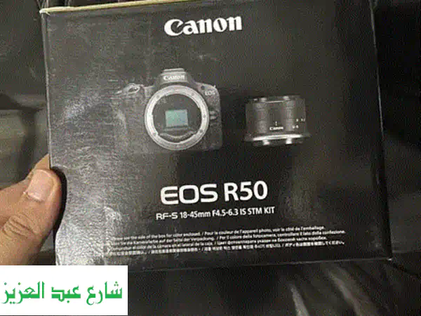 كاميرا Canon EOS R50 + عدسة ١٨-٤٥ مم - جديدة و بخصم 1500 جنيه! 🔥