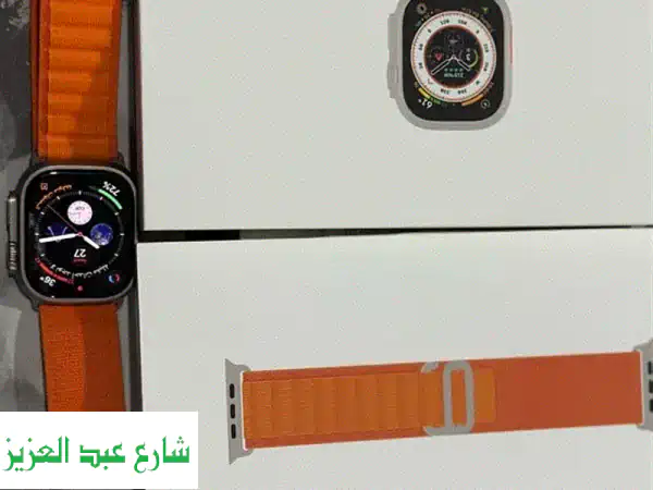ساعة آبل ألترا + سوار برتقالي أصلي - بحالة ممتازة! 🔋98%