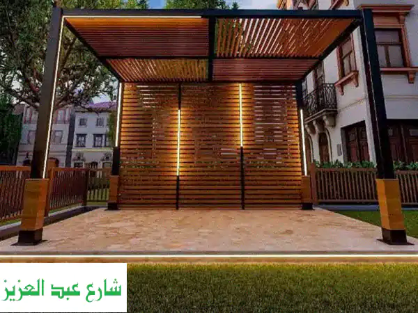 أضف لمسة فخامة لحديقتك مع برجولات خشب مودرن...