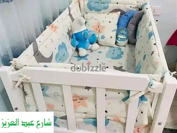 سرير أطفال كامل مع جميع الملحقات - هدية مميزة...
