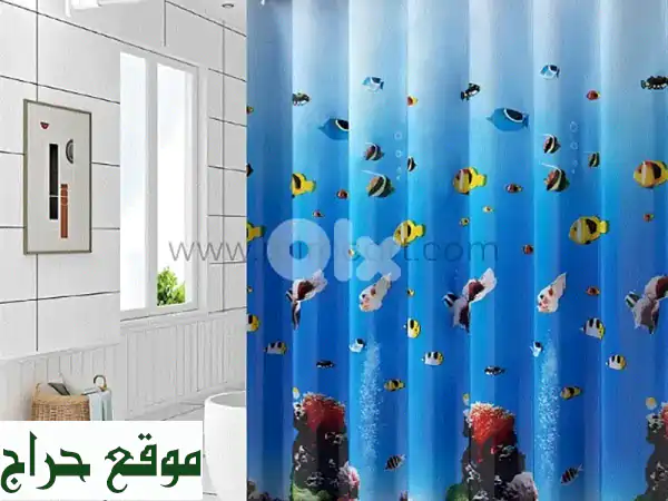 ستارة حمام غاطسة تحت الماء - 180 سم، 12 خطاف، مقاومة...
