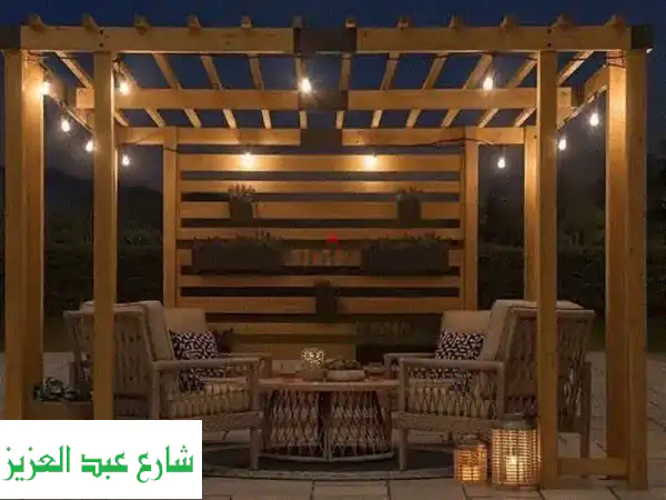 برجولات خشبية وسيكوريت فاخرة - تصميمات عصرية تناسب ذوقك | النجار للبرجولات